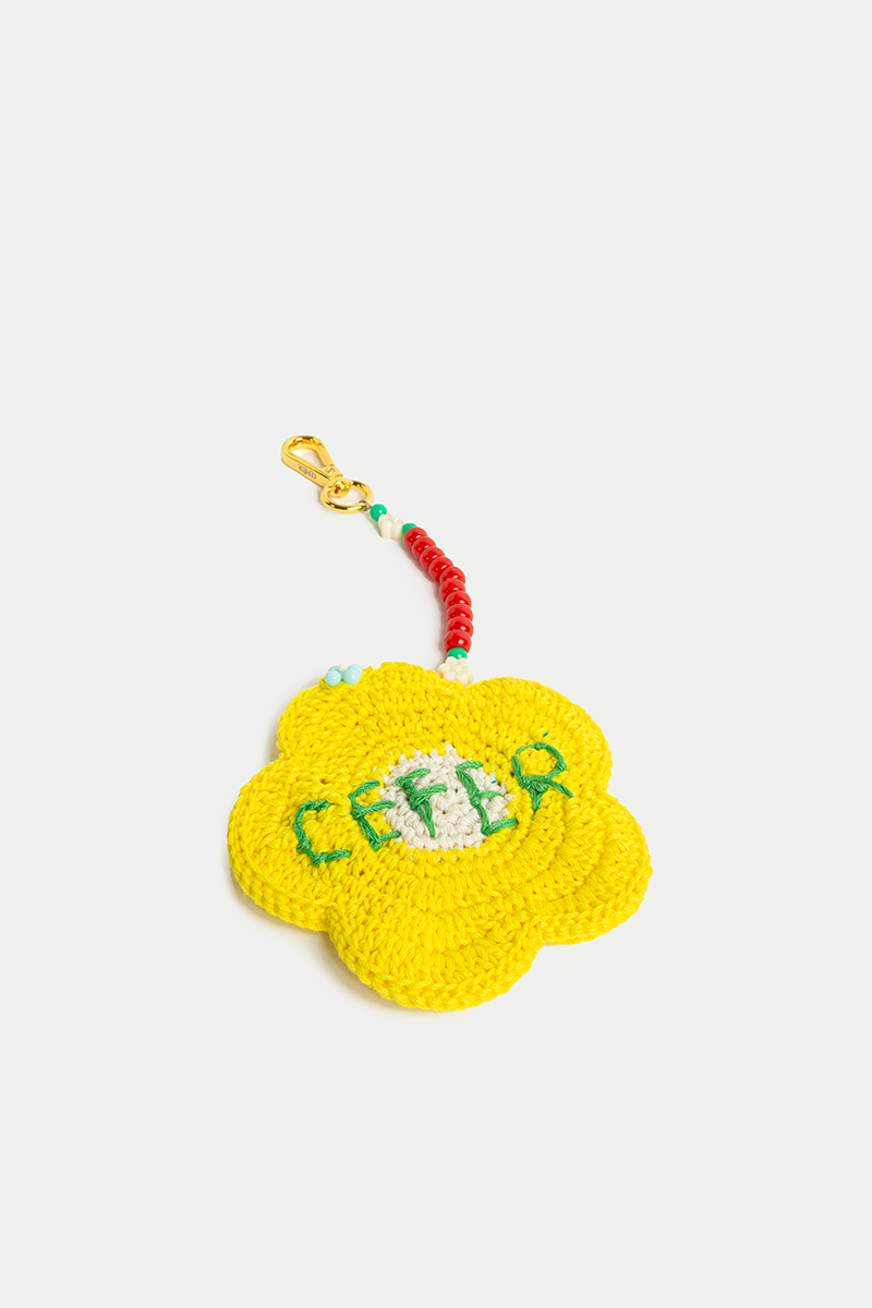 Flower key chain- yellow